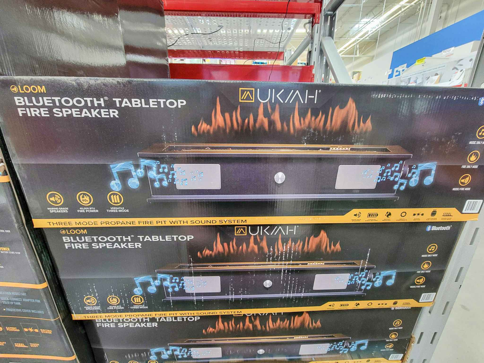 bluetooth tabletop fire speakers