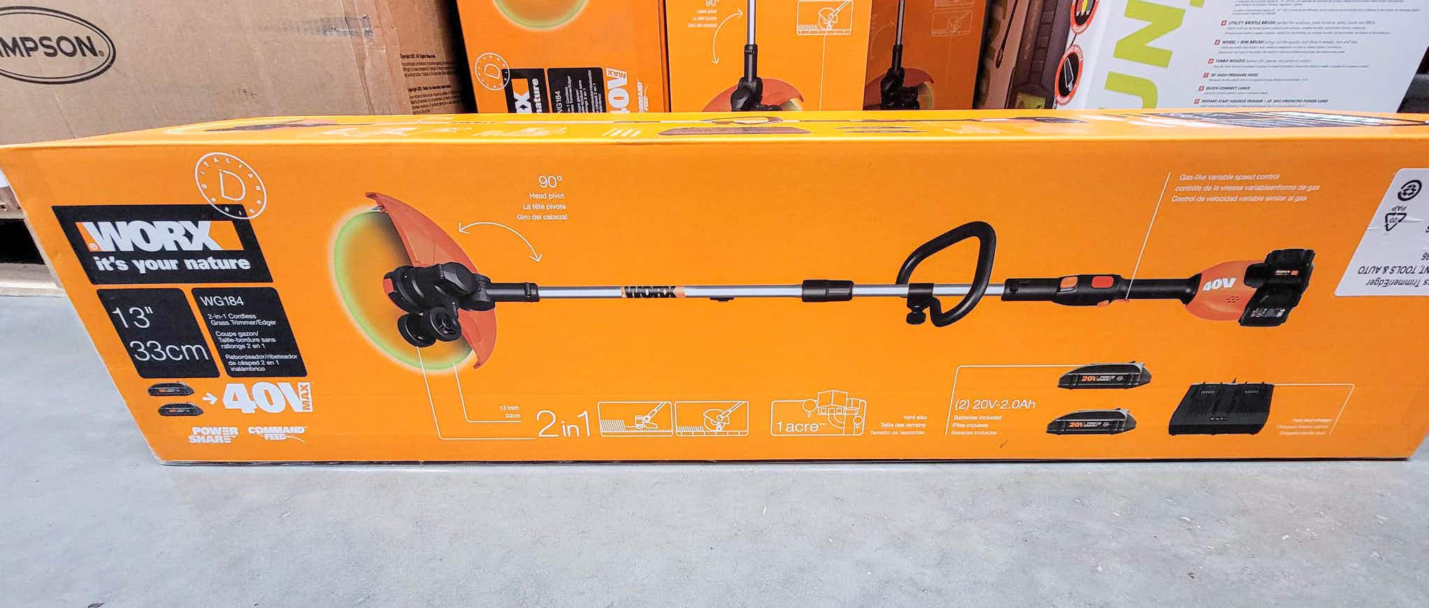 worx brand weed eater in the box
