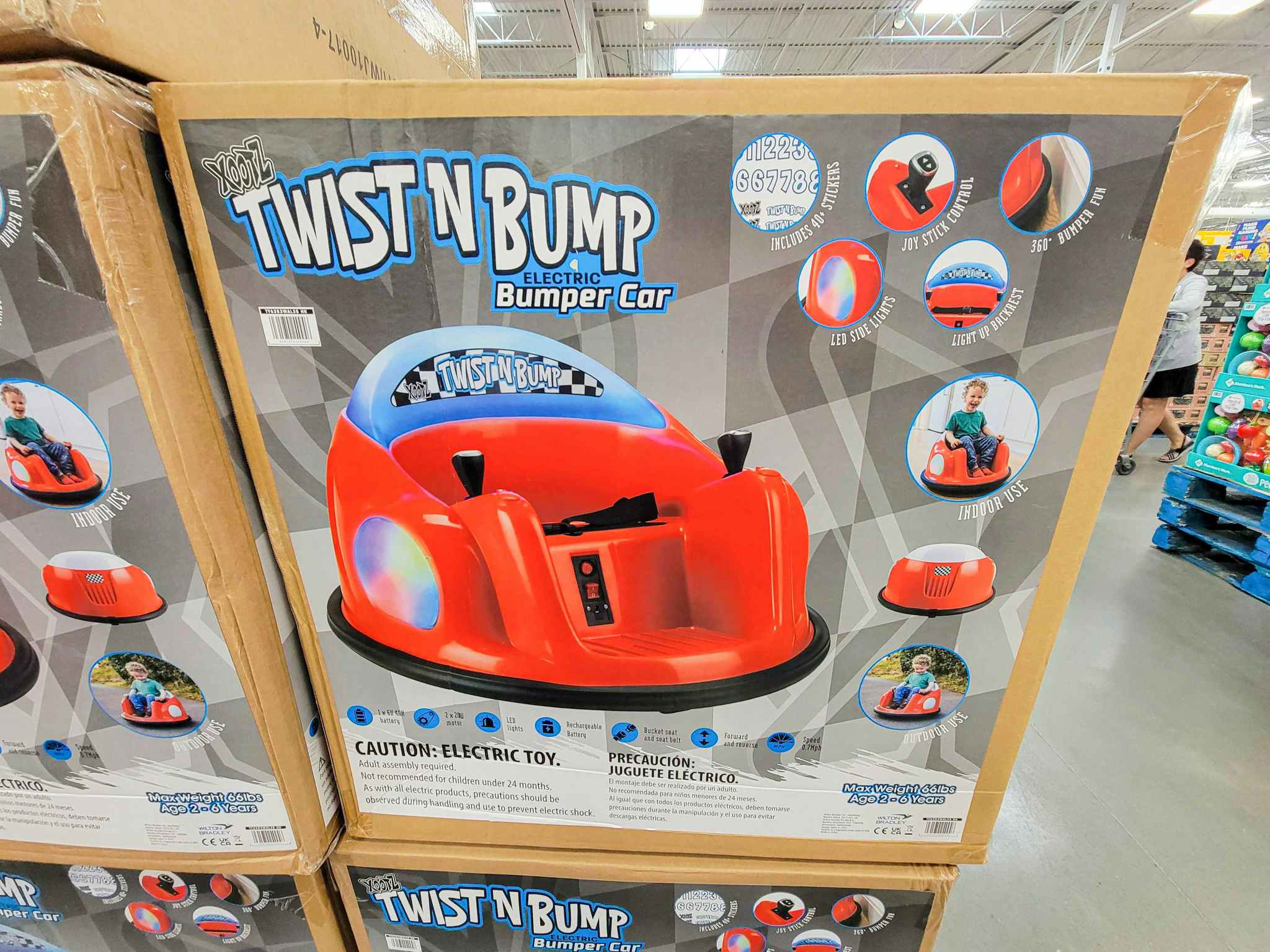 a red kids bumper car