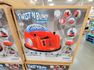 a red kids bumper car