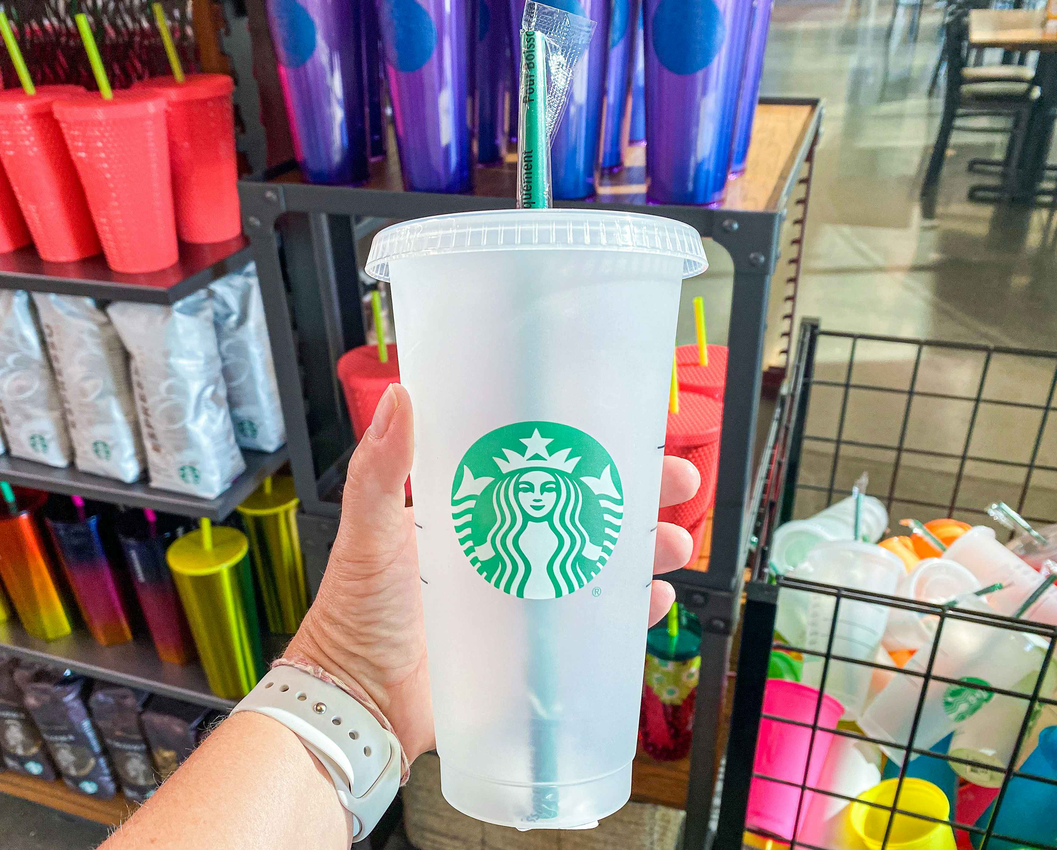 Starbucks Pike Place Market First Store Reusable Hot Cups with Lids, 6  Pack, 16 oz 6 Count (Pack of 1)