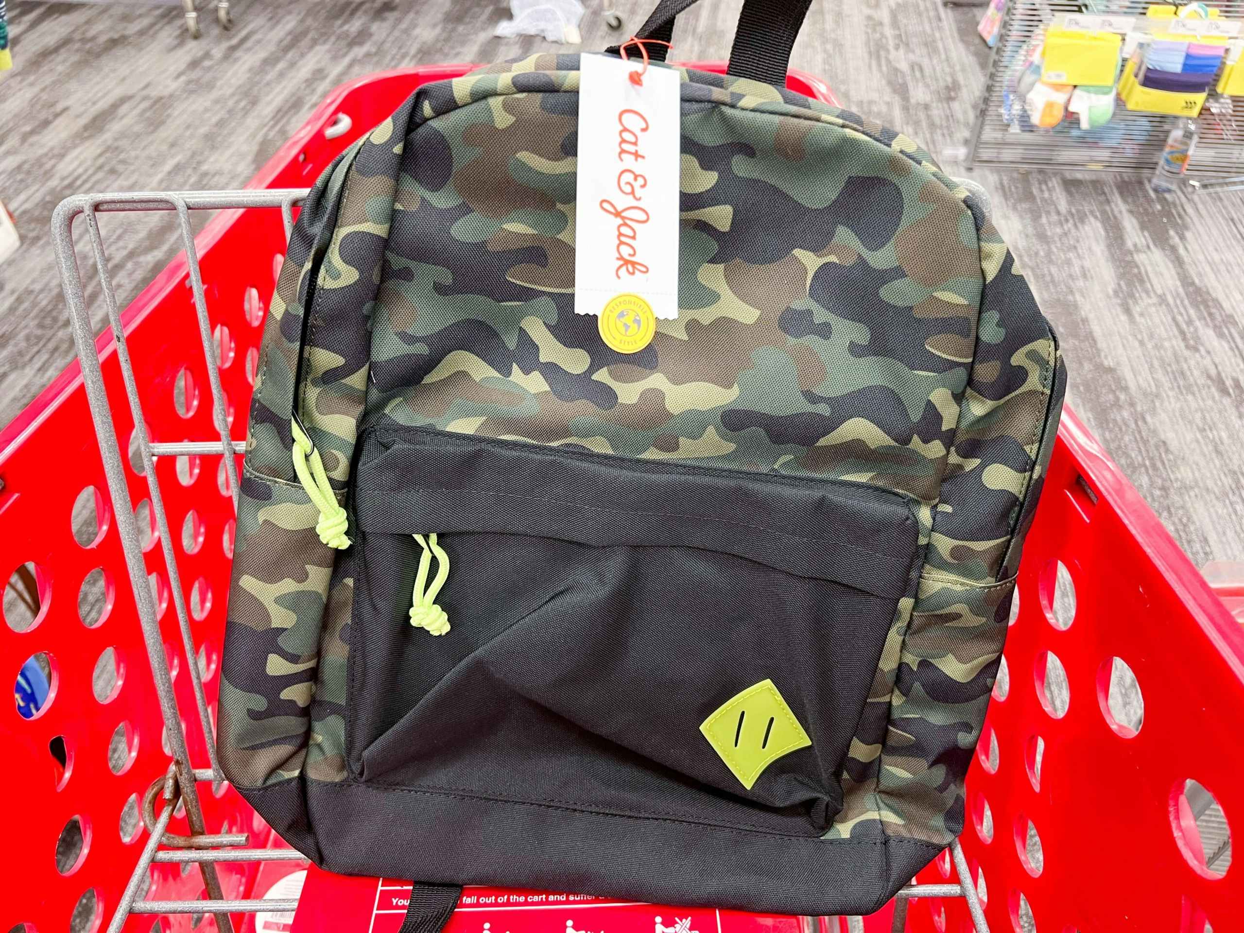 green camo Cat & Jack backpack