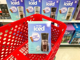 Mr. Coffee iced coffee maker in a Target cart