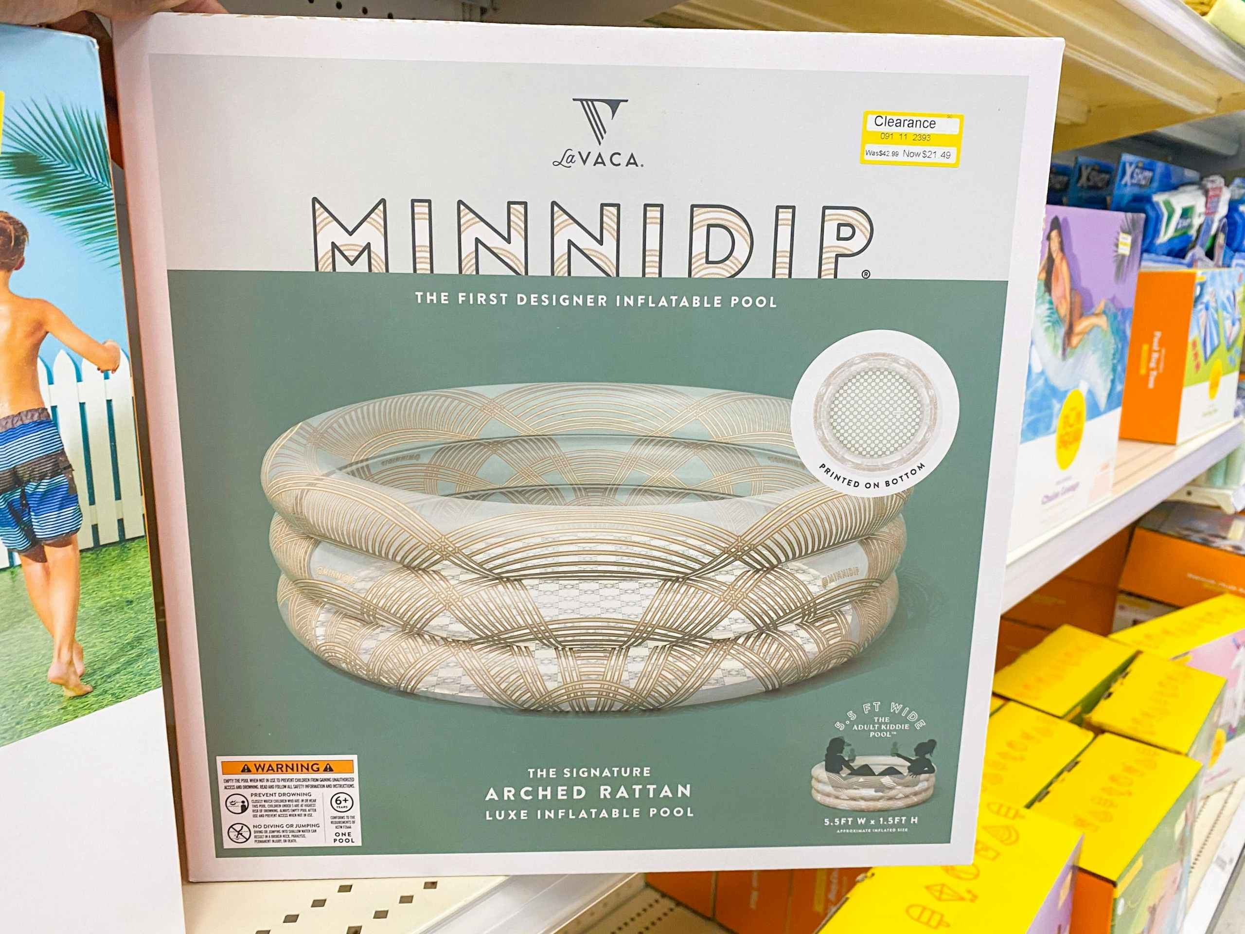 Minnidip patterned pool on a shelf