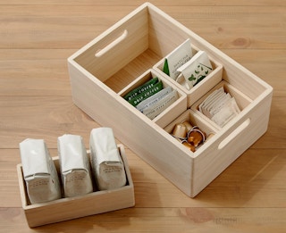 screen shot of the container store home edit wooden containers