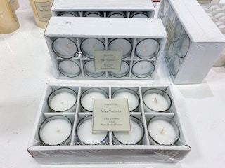 display of an 8-pack of candles
