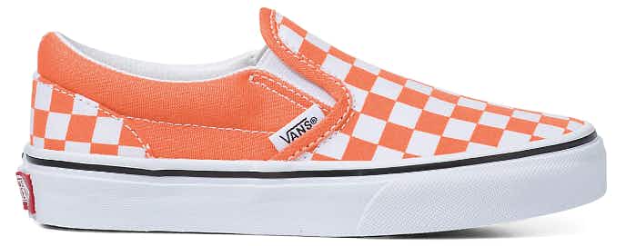 Vans Kids Checkerboard Classic Slip-On Melon/True White