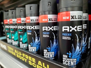 Axe Deodorant Body Spray products on display at Walmart