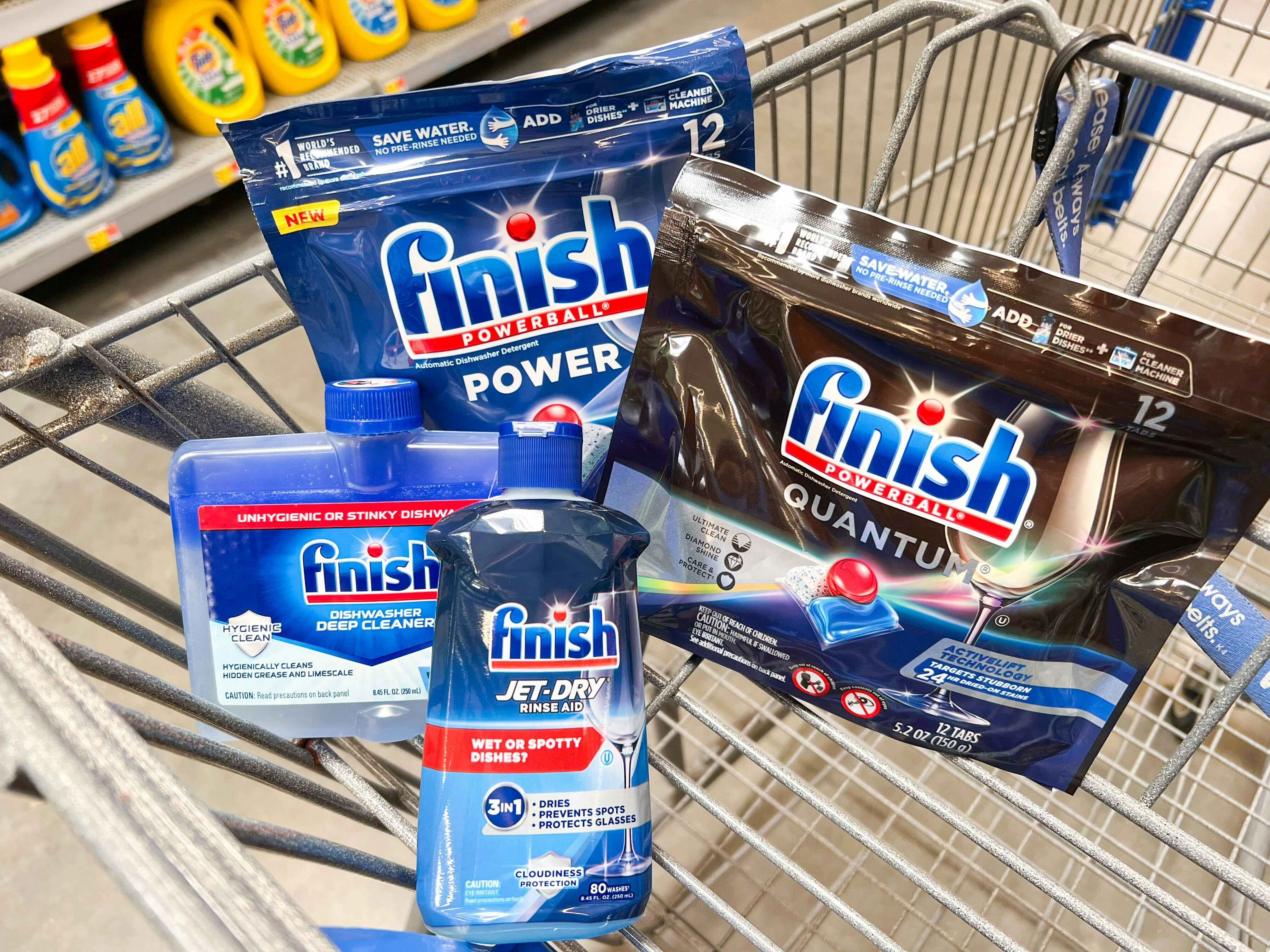 Cart of finsh dishwasher products