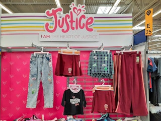 justice stranger things collection on display at walmart