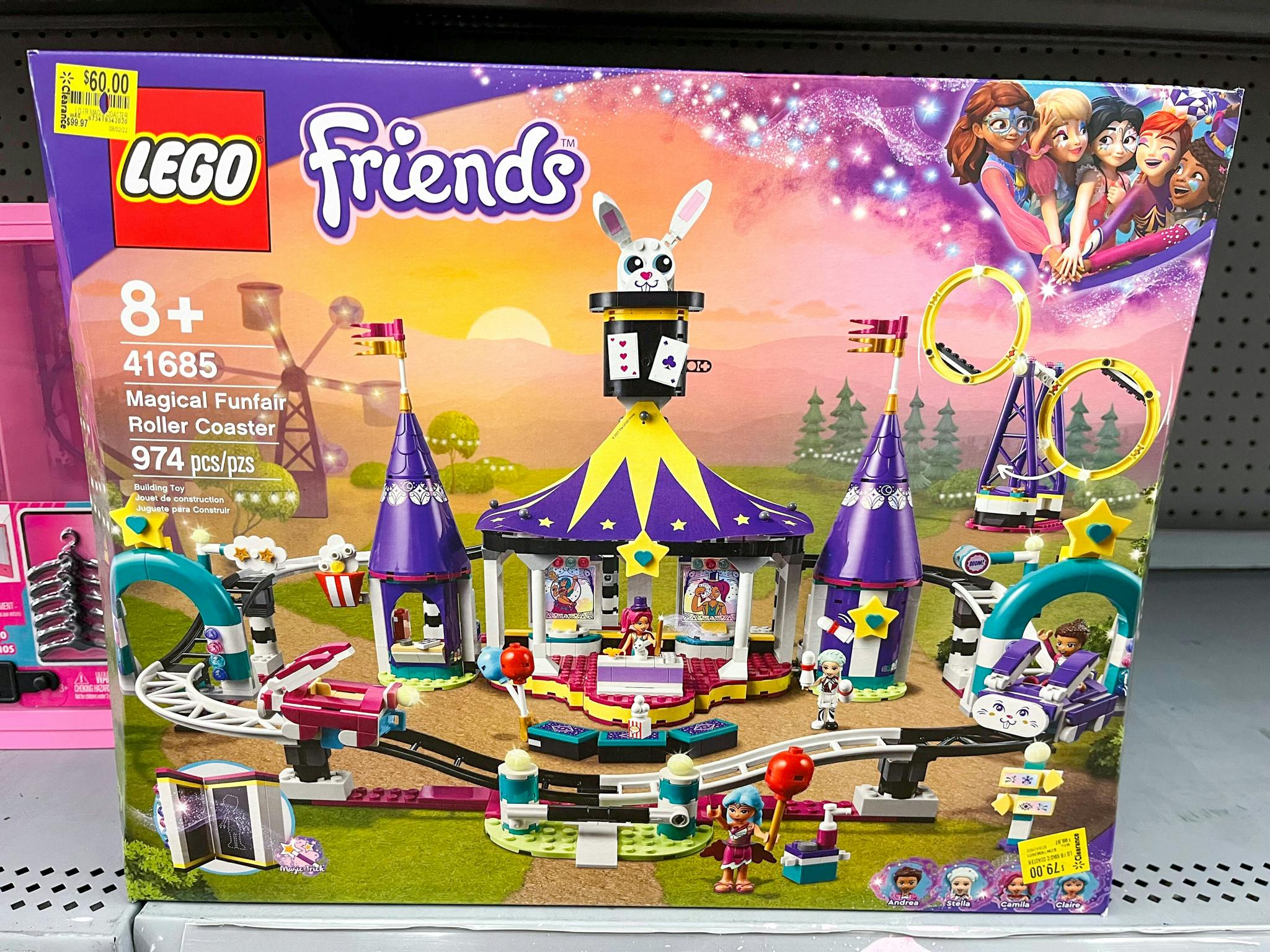 lego friends magical funfair roller coast on walmart shelf