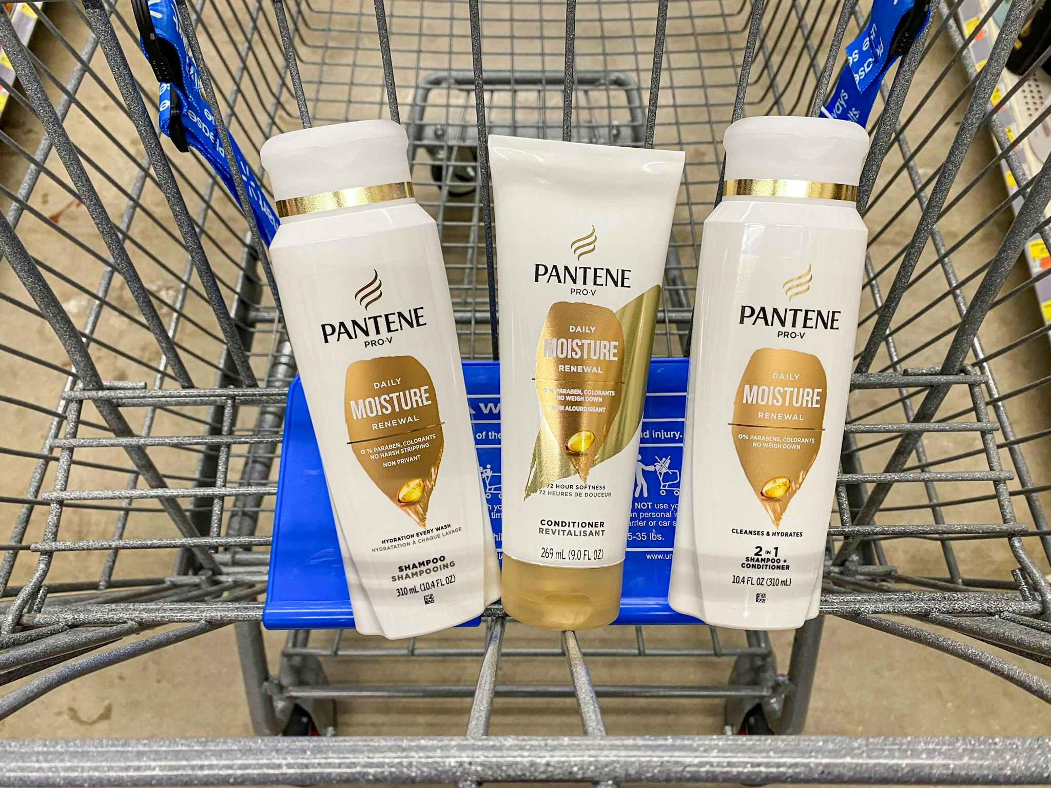 pantene pro v shampoo and conditioner in walmart cart