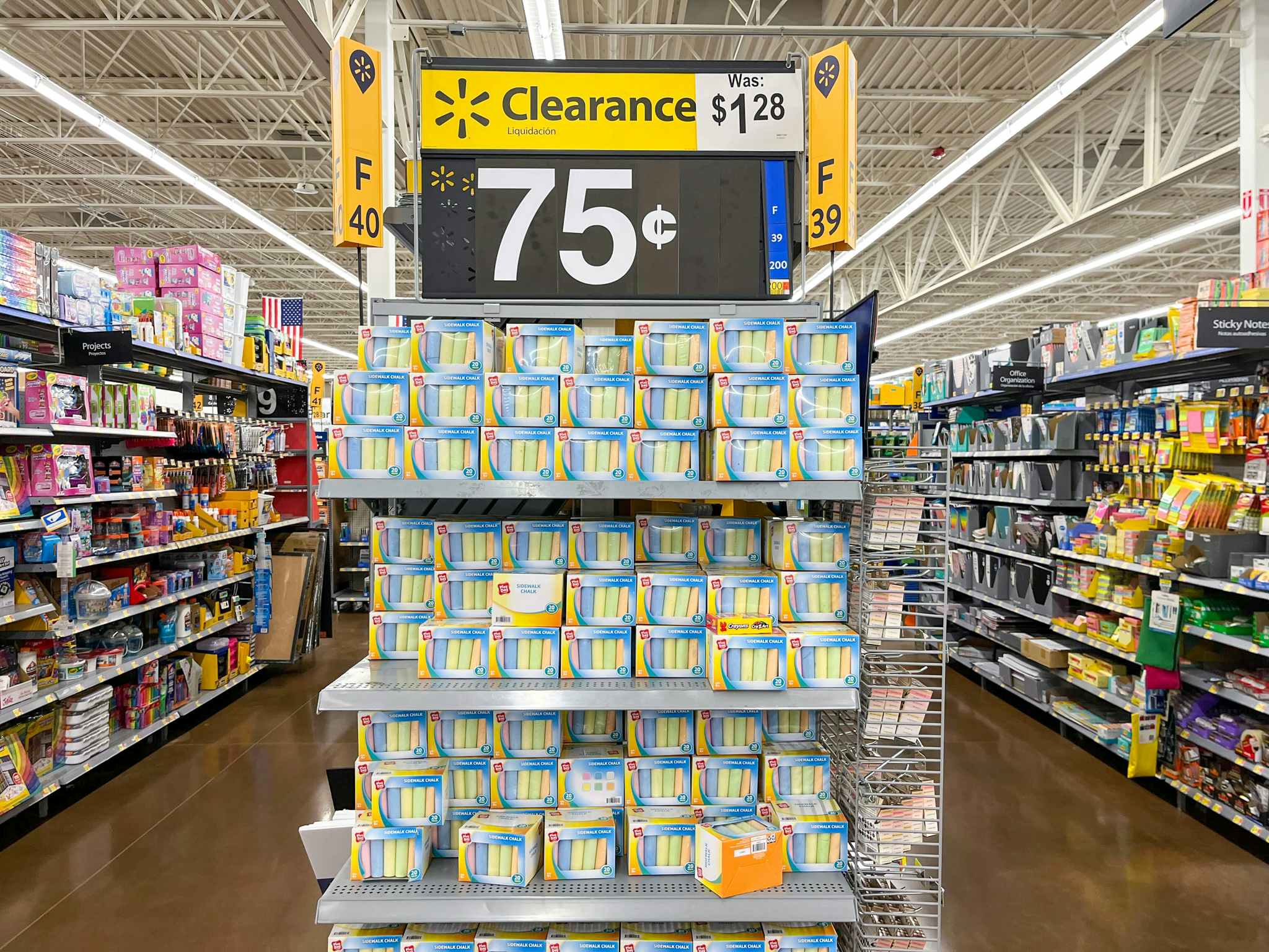 play day sidewalk chalk on clearance display at walmart
