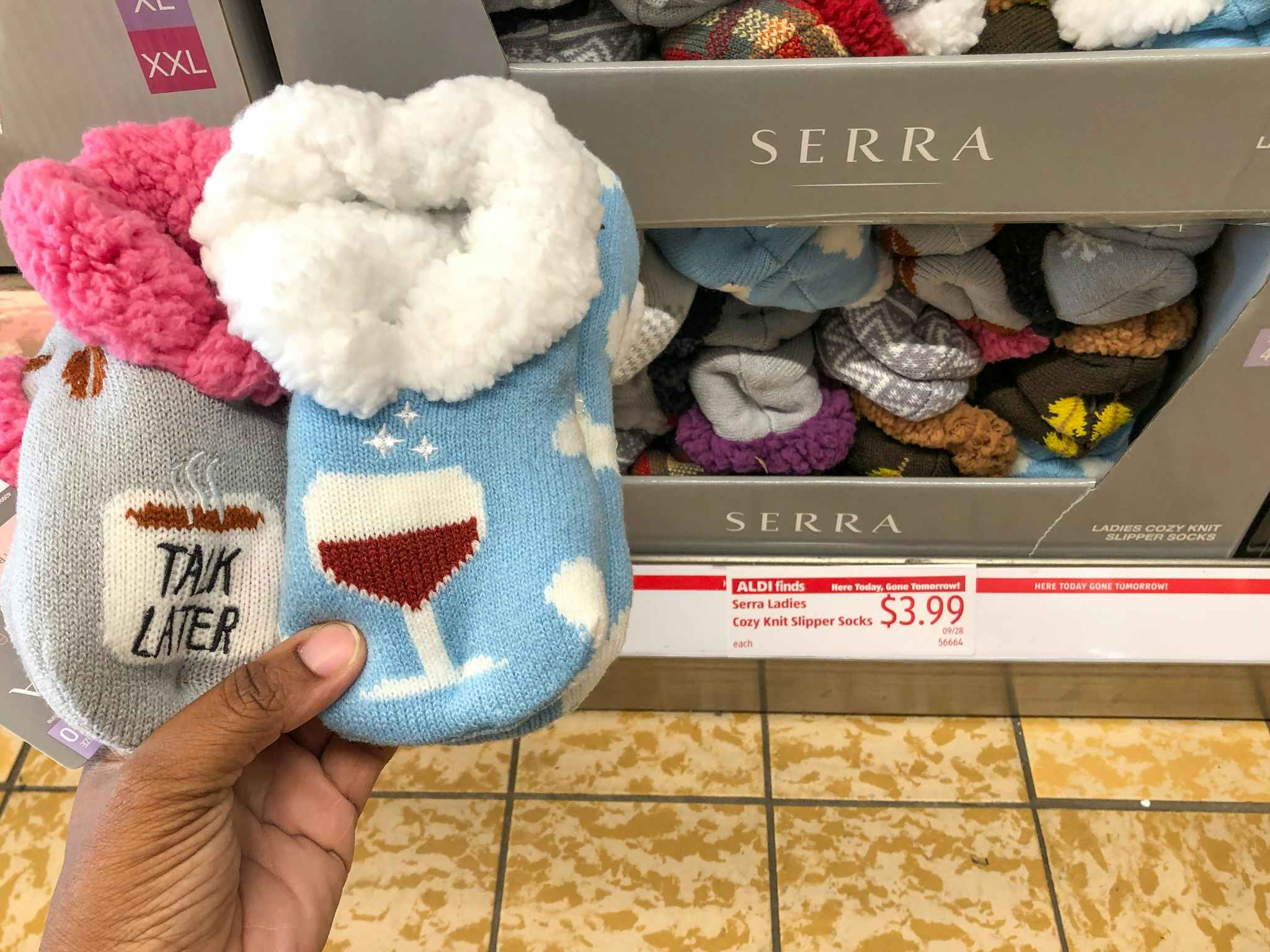 knit slippers at aldi