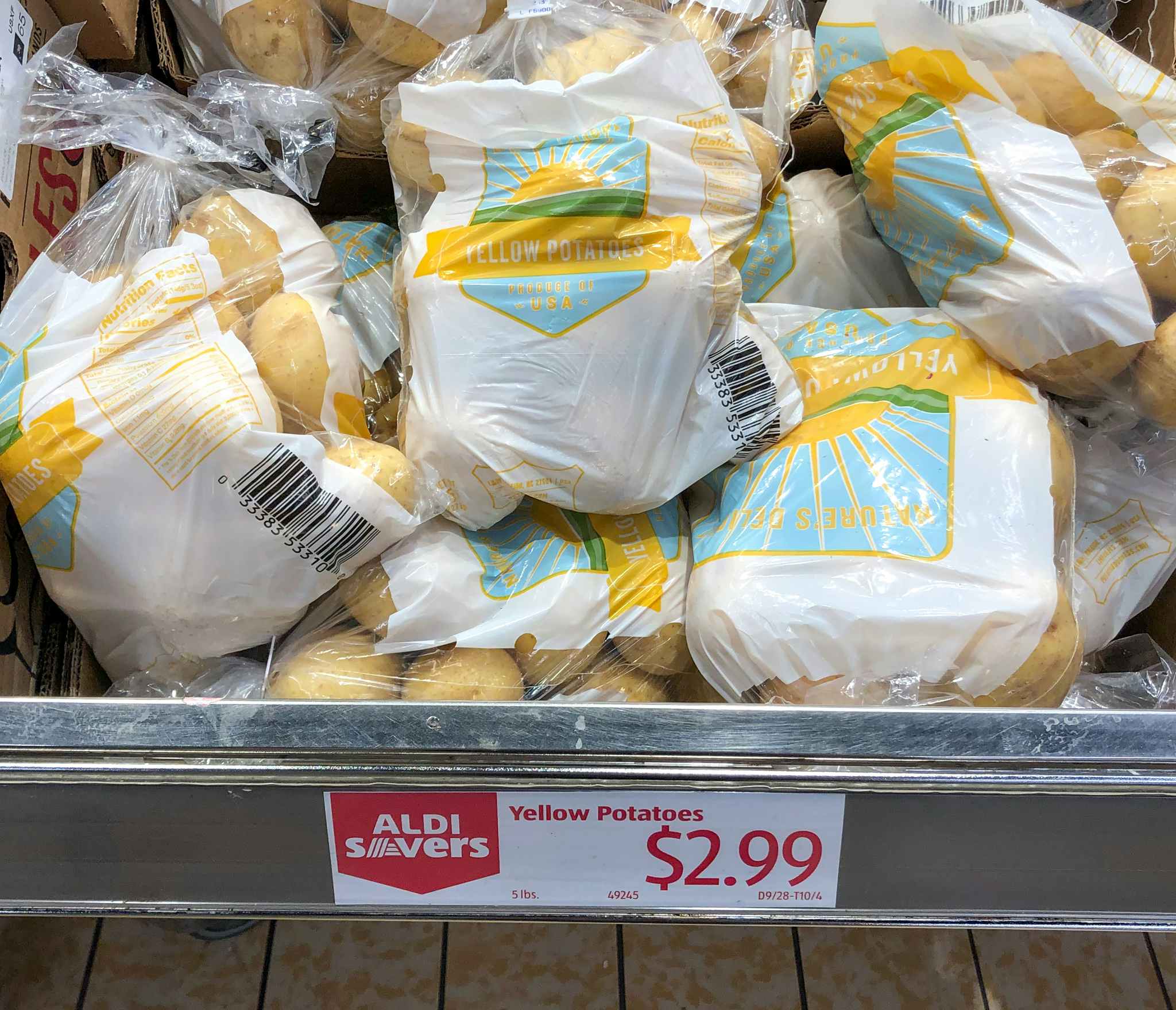 yellow potatoes at aldi