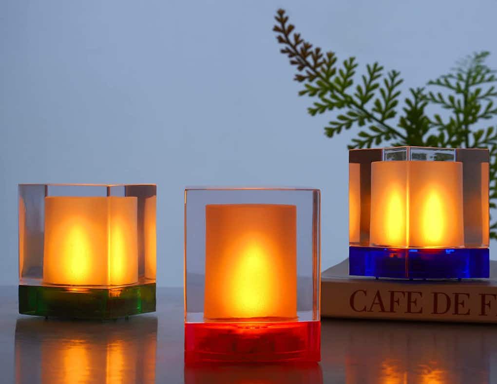 Square flameless candles