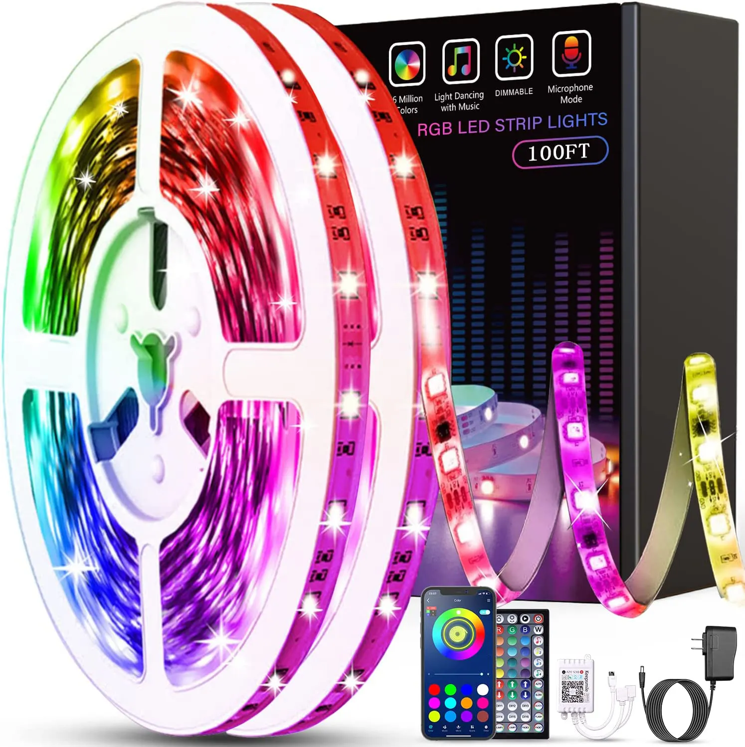100-Foot LED Light Strip, Only $16 With Amazon Coupon (Reg. $36) - The  Krazy Coupon Lady