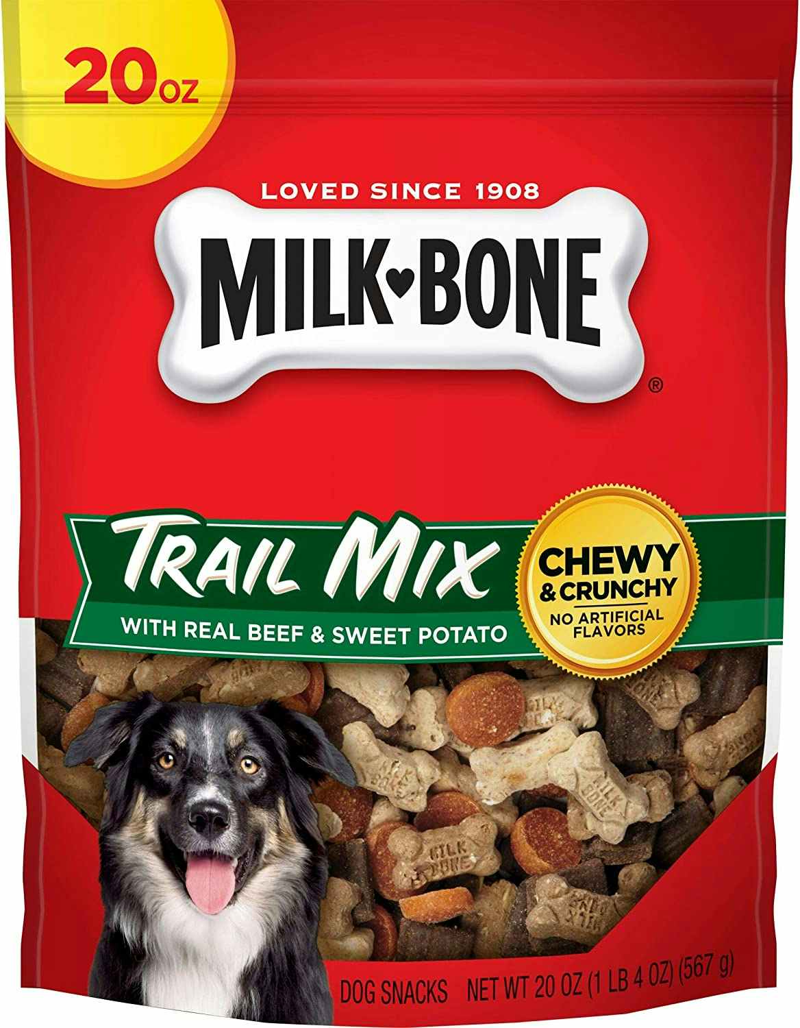 A bag of Milk-Bone trail mix.