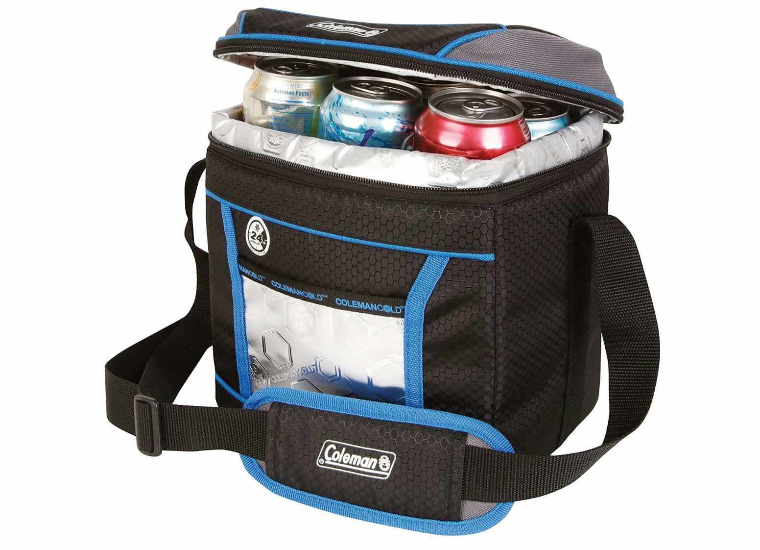 Blue can cooler