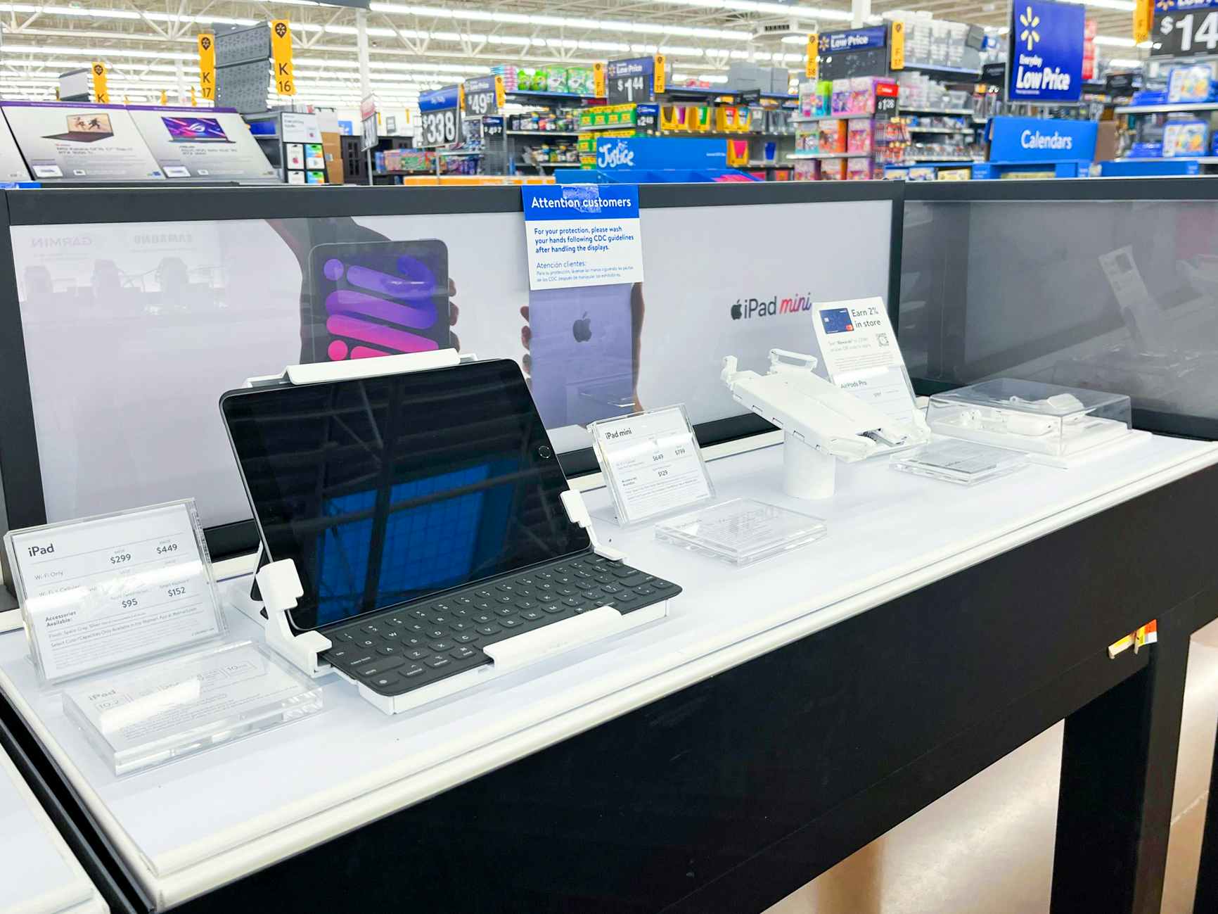A display of Apple ipad products at Walmart