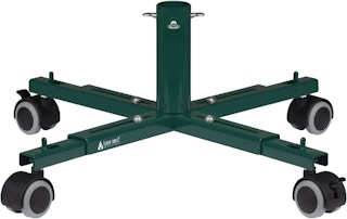 A Tree Nest Christmas Tree Stand Base with Wheels on a white background.