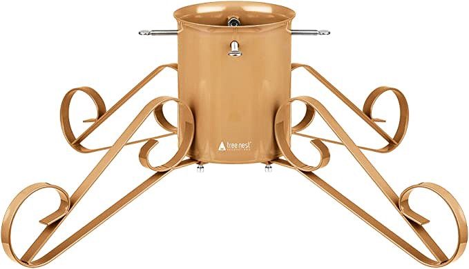 A Tree Nest Elegant Tree Holder Christmas tree stand on a white background.