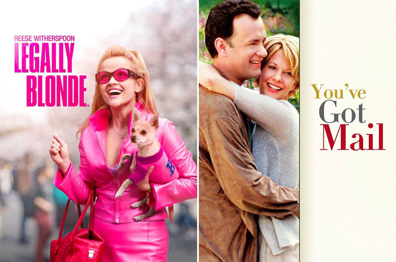 The covers for Legally Blonde and You've Got Mail next to each other.