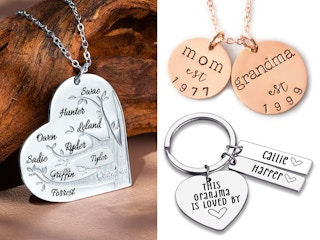 Three different custom jewelry pieces for grandma.