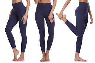 Colorfulkoala High Waisted Tummy Control Leggings in navy