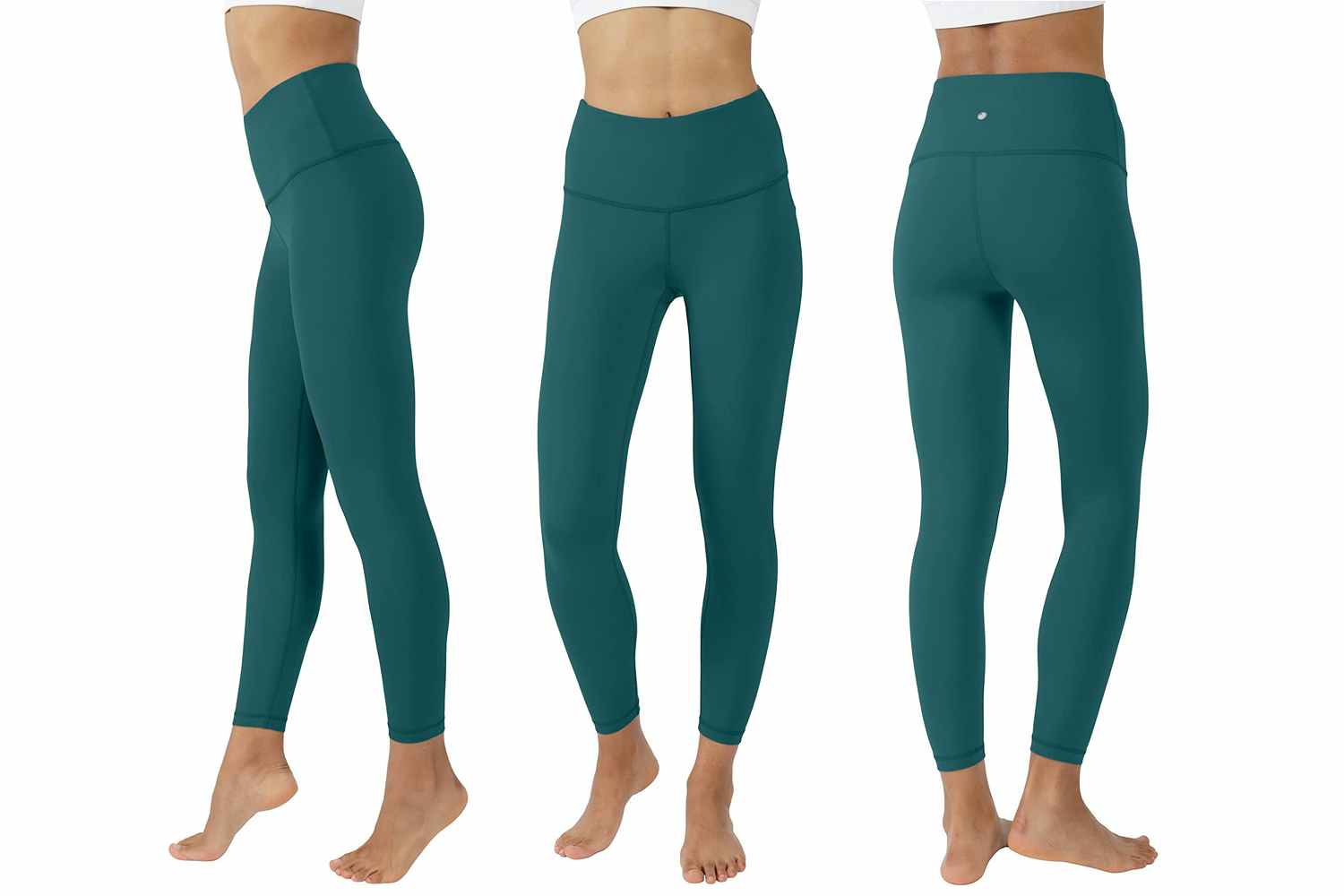Yogalicious High Waisted Squat-Proof Ankle Leggings in teal
