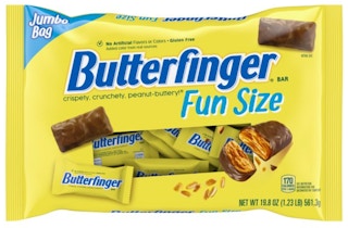 Butterfinger fun size candy bars.
