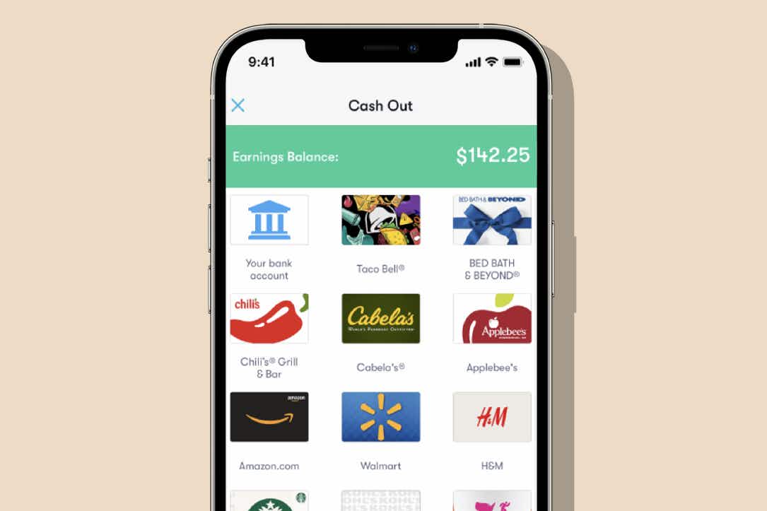 upside cash-back app screenshot for cashing out and earnings balance