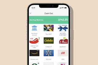 upside cash-back app screenshot for cashing out and earnings balance