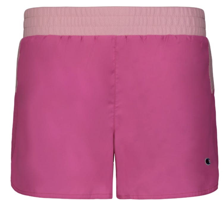 a pink pair pf girls champion shorts
