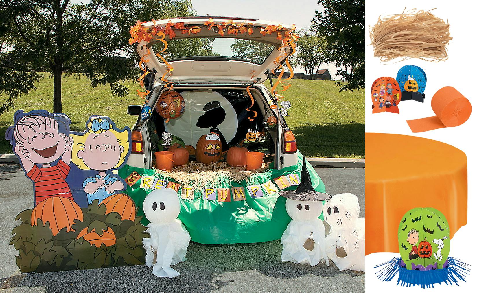 cheap trunk or treat charlie brown great pumpkin theme
