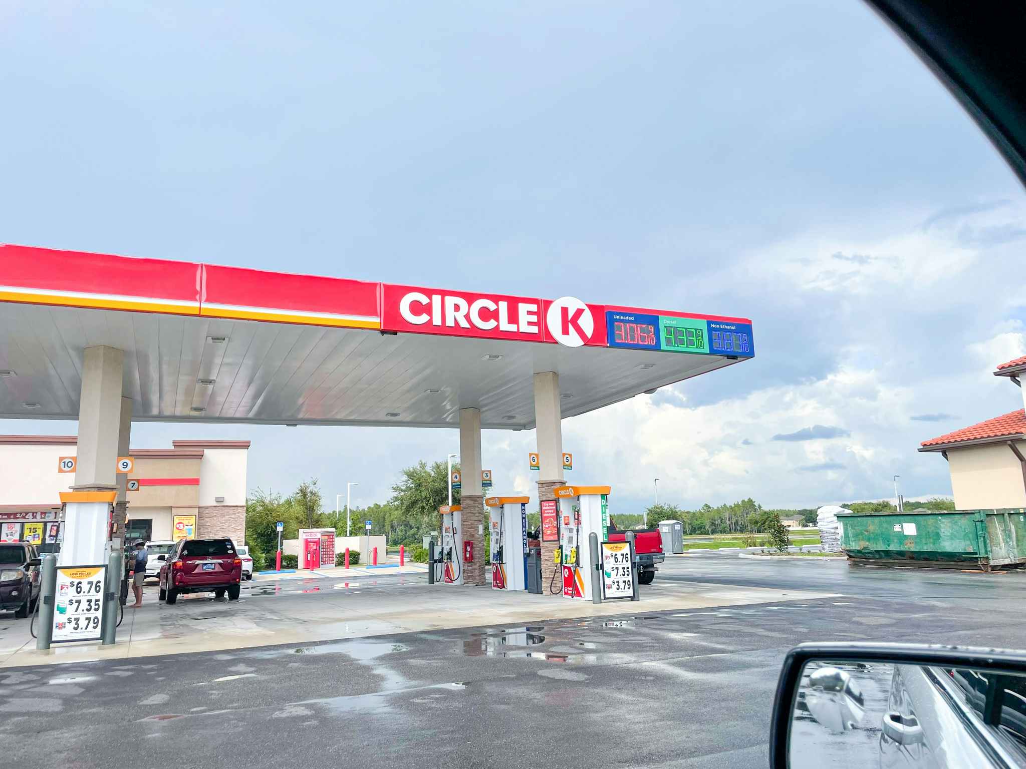 A Circle K Gas station pump pavillion.