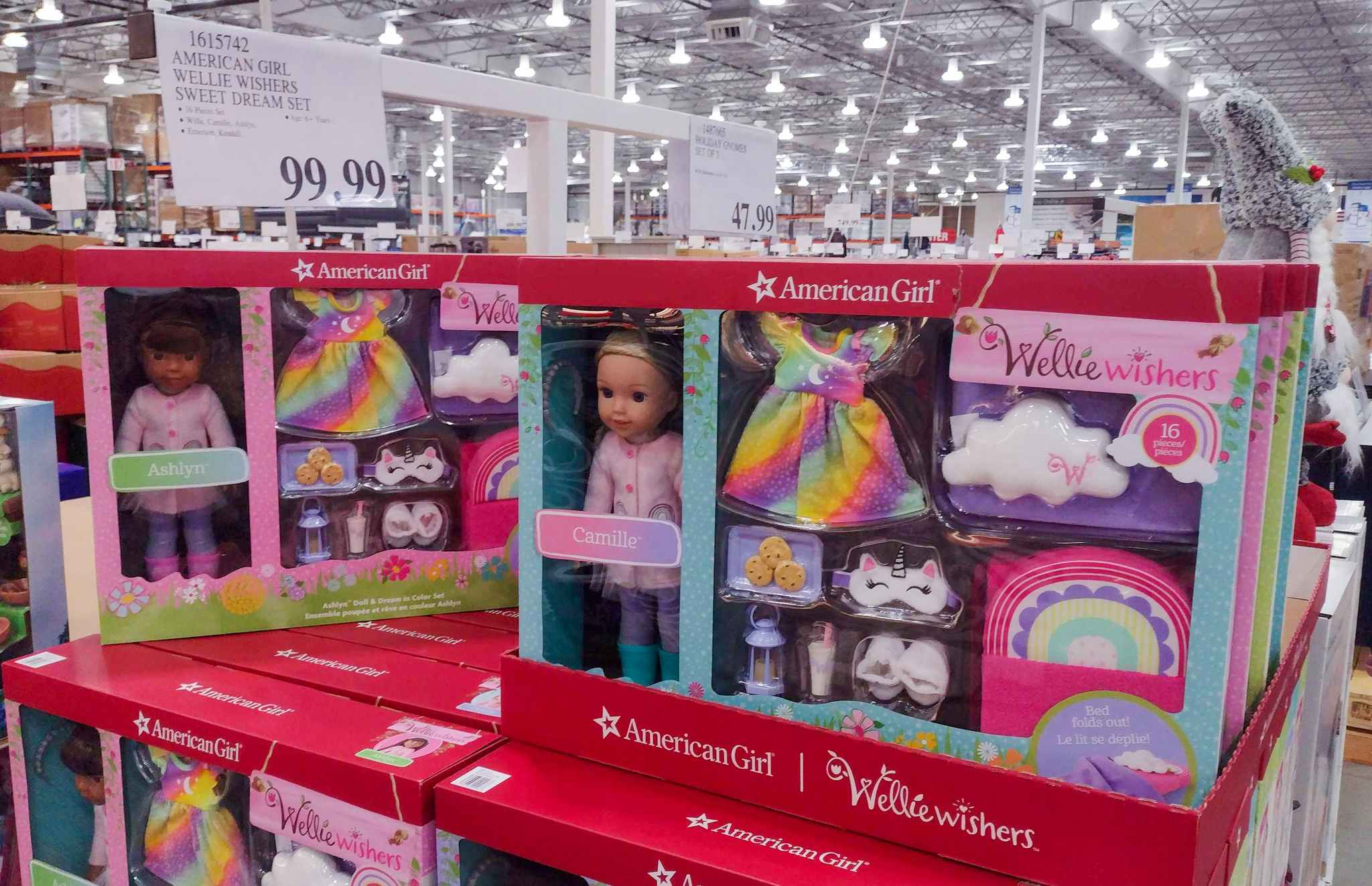 American doll welliewishers doll set with sale sign at costco