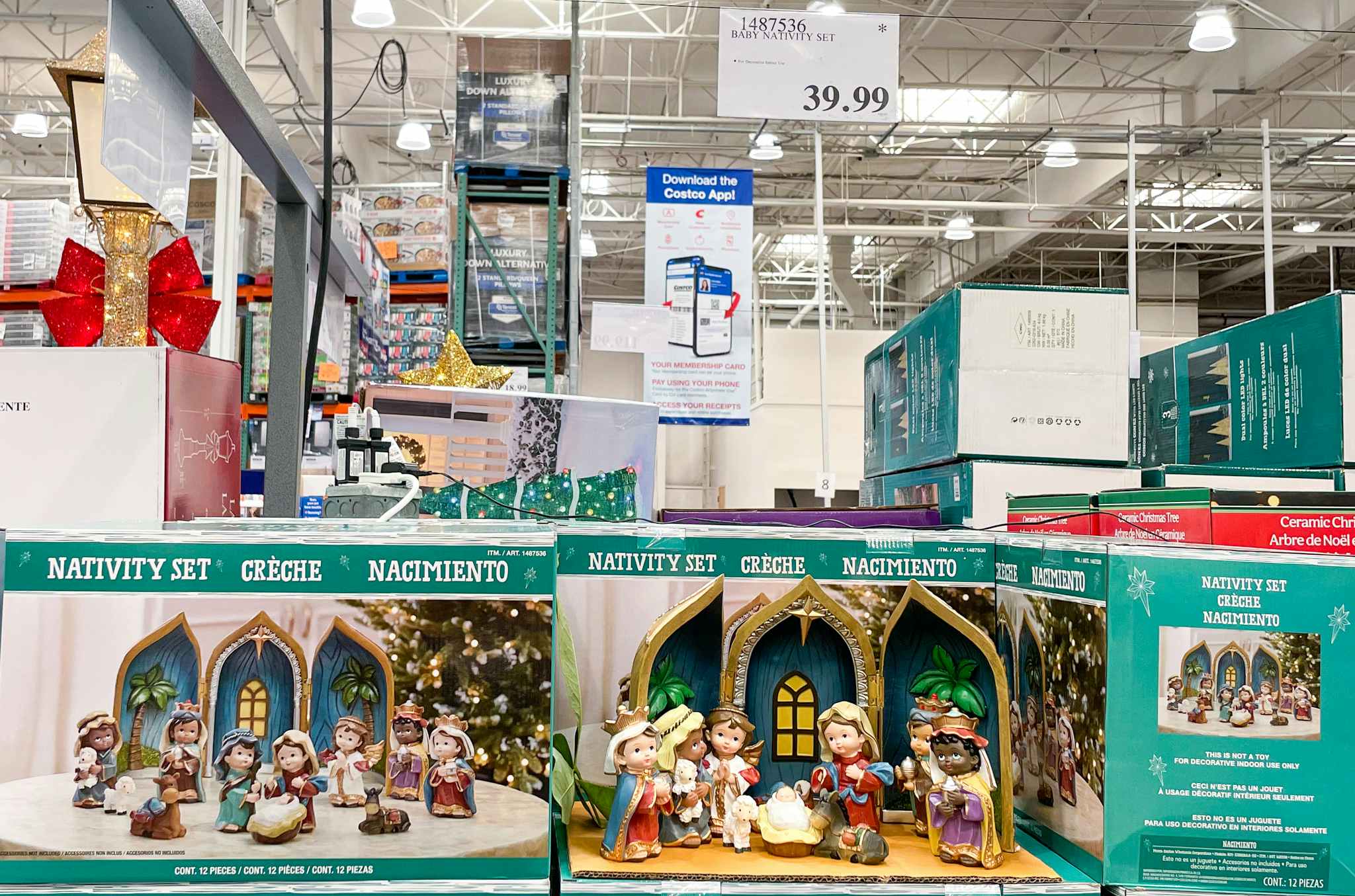 baby nativity set with sale sign at costco