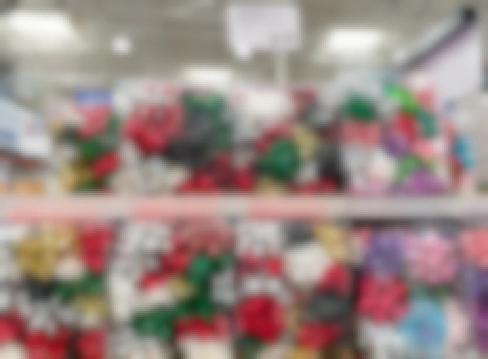 holiday bows with sale sign at costco