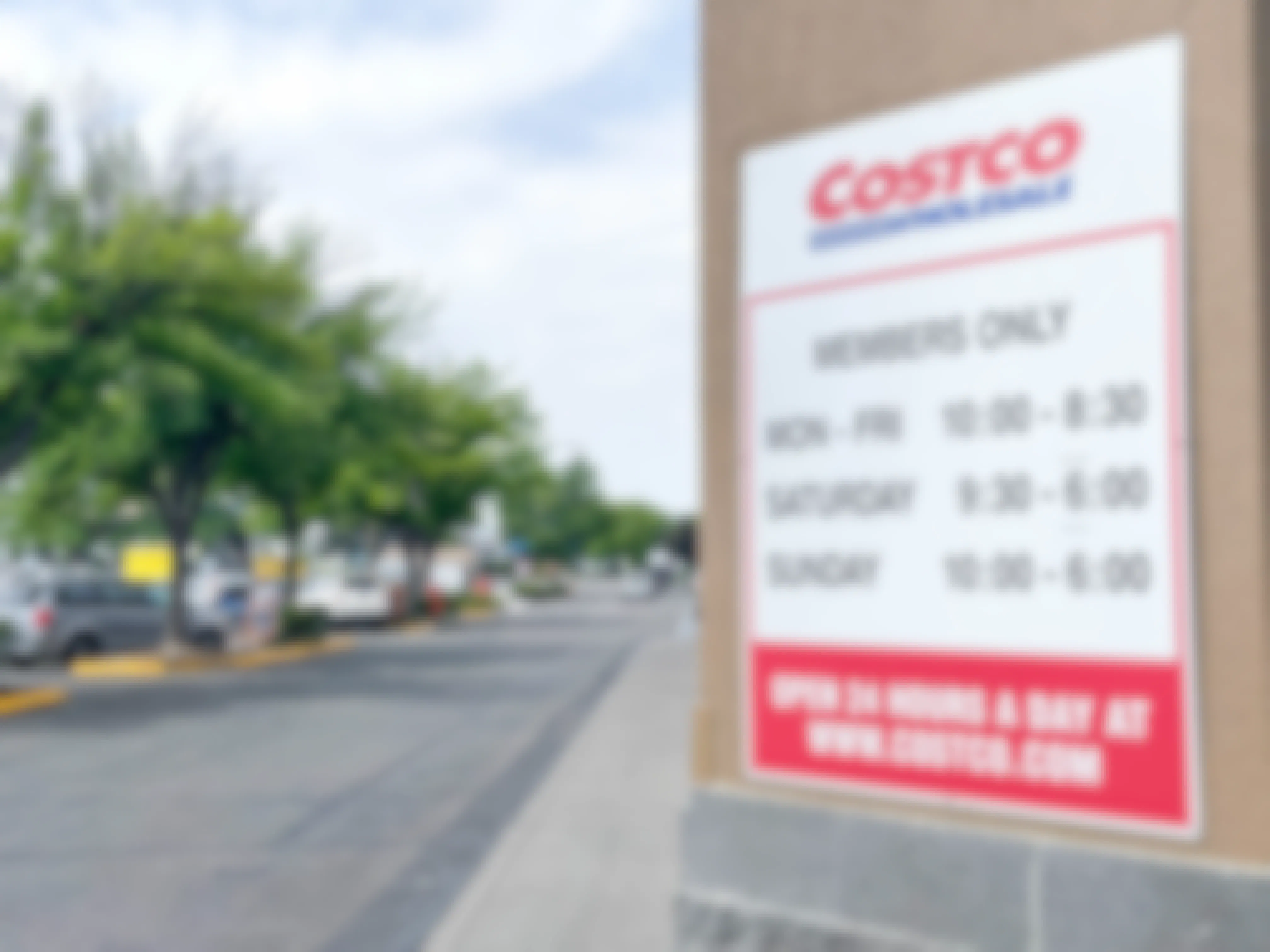 costco members only hours sign outside store