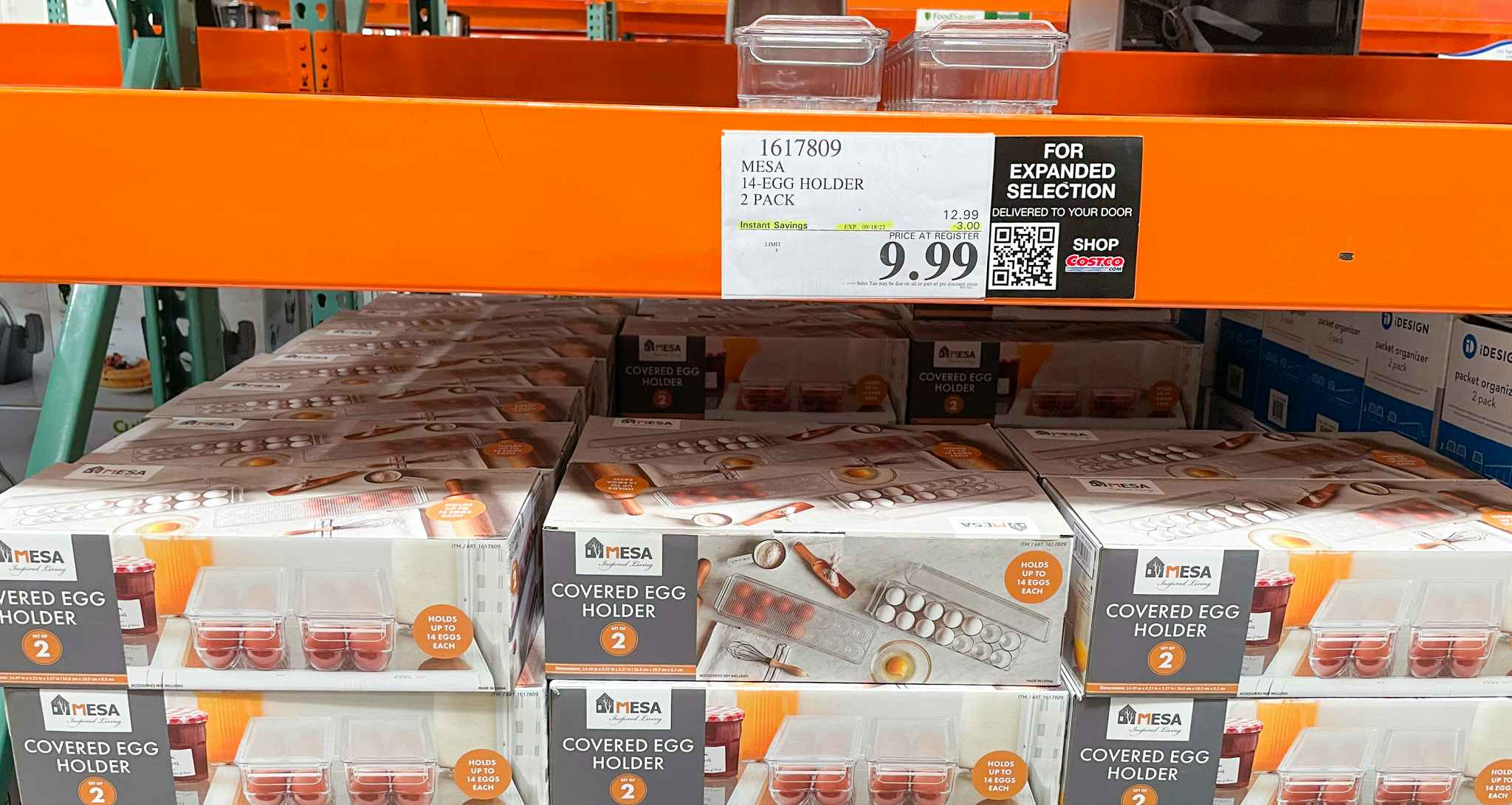 egg holder with sale sign at costco