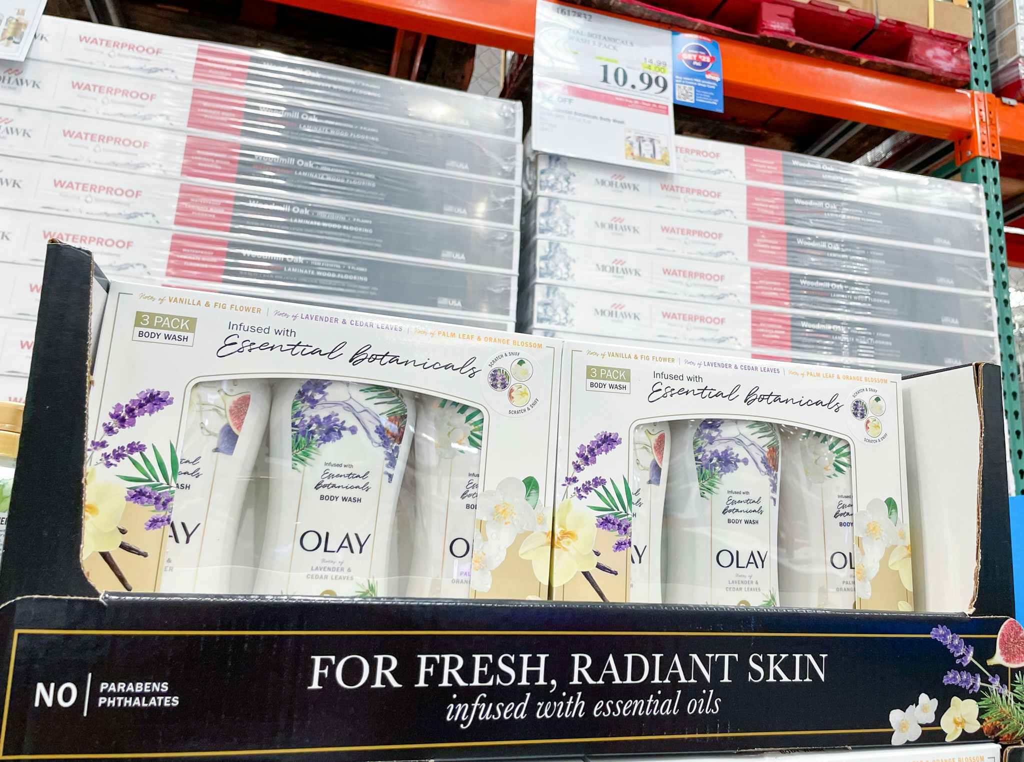 body wash on a shelf at costco