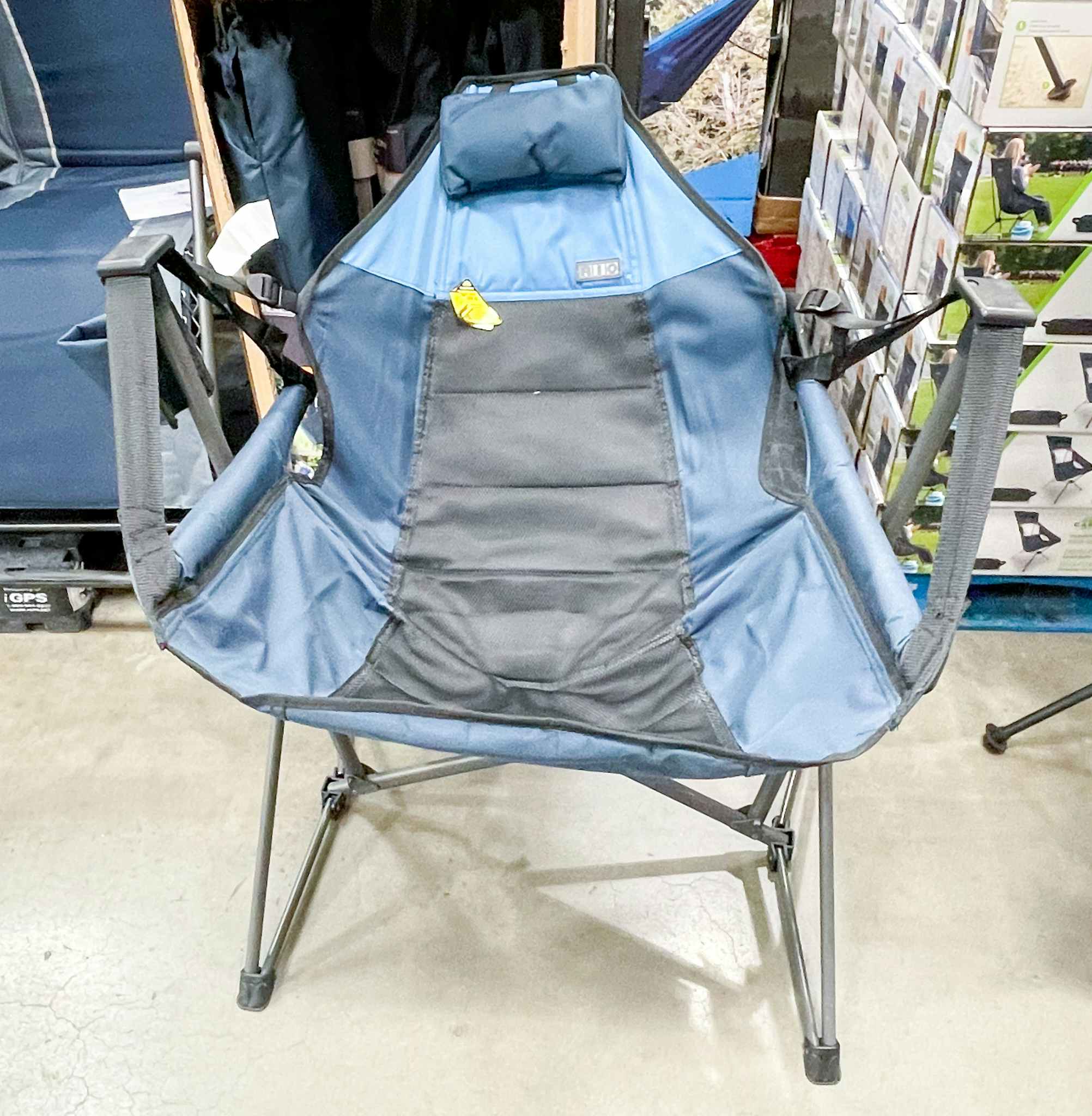 swining chair on the sale floor at Costco