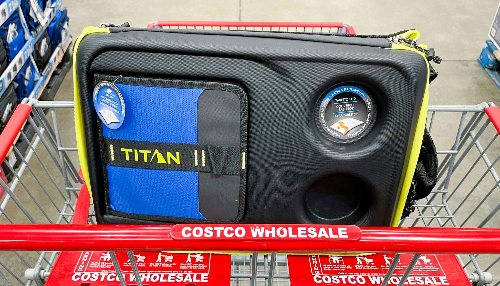 cooler in a cart at costco