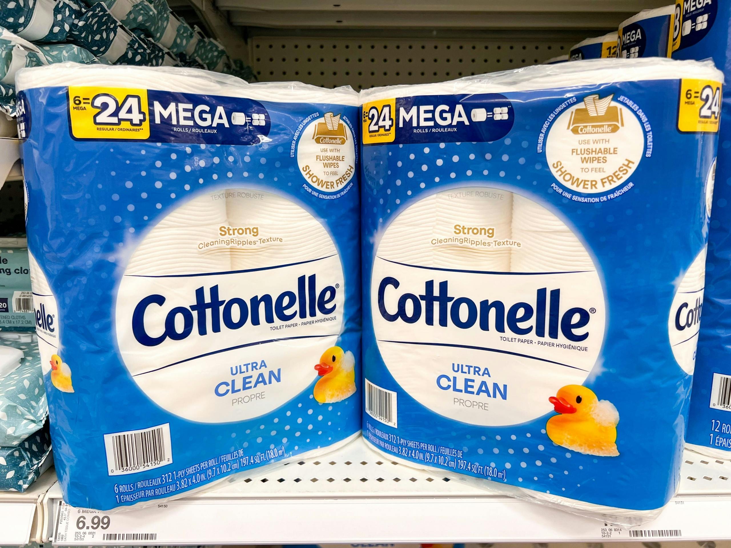 cottonelle toilet paper on a target shelf