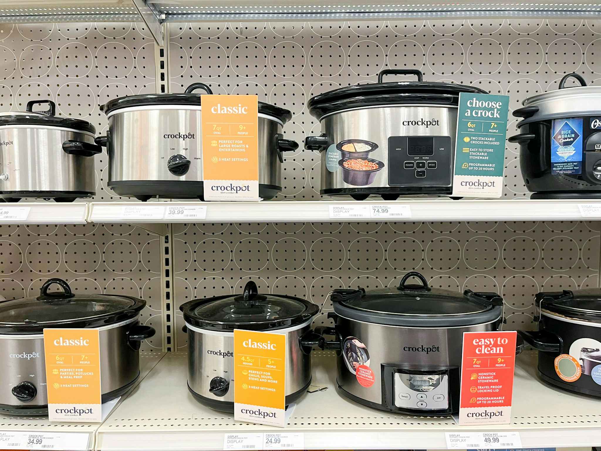 target shelf with various crock pot models