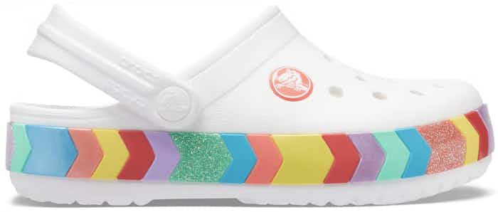 crocband chevron beaded kids clog