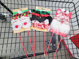 santa, snowman, and gnome christmas wreath decorative picks