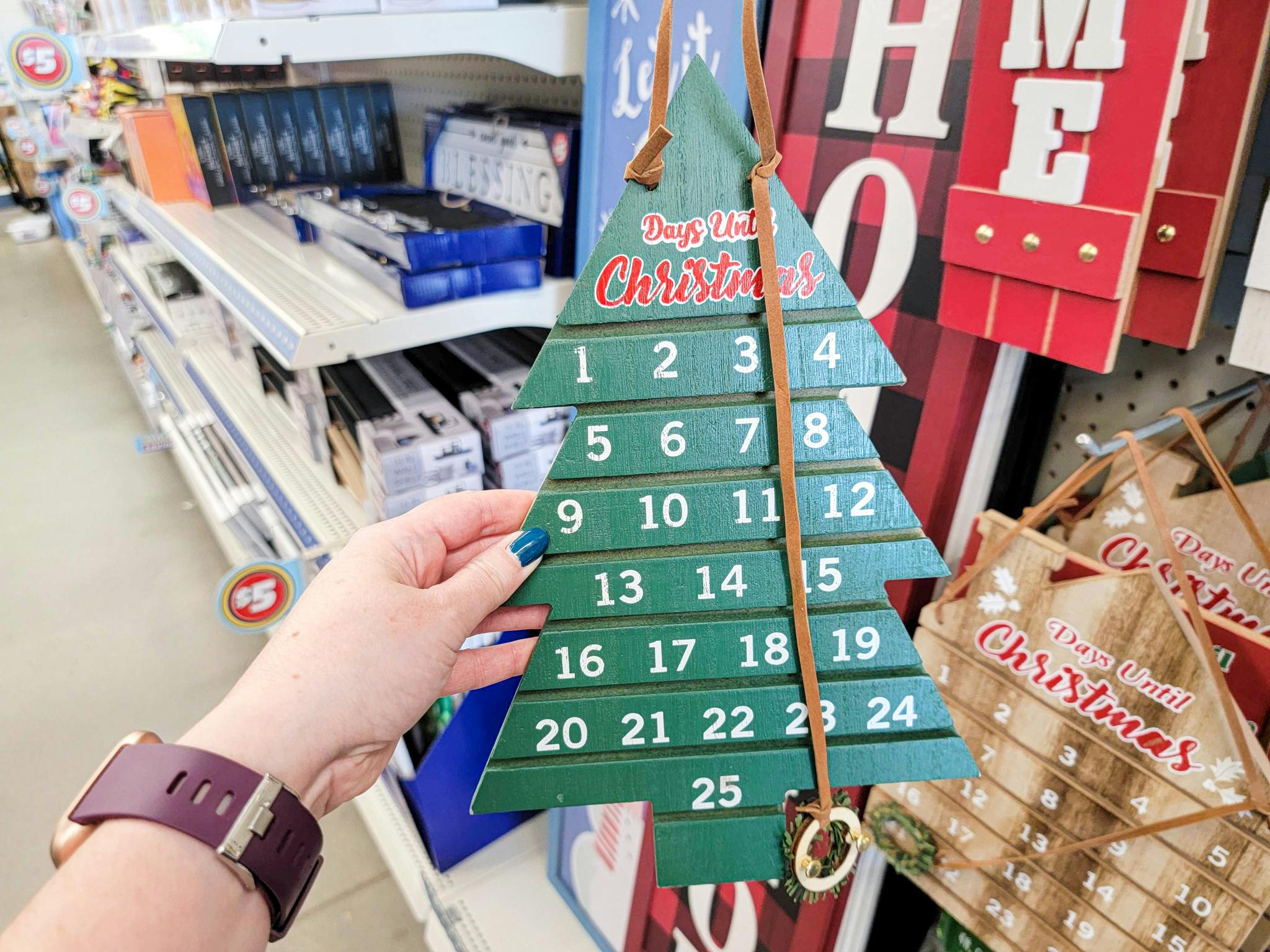 christmas tree shaped countdown calendar