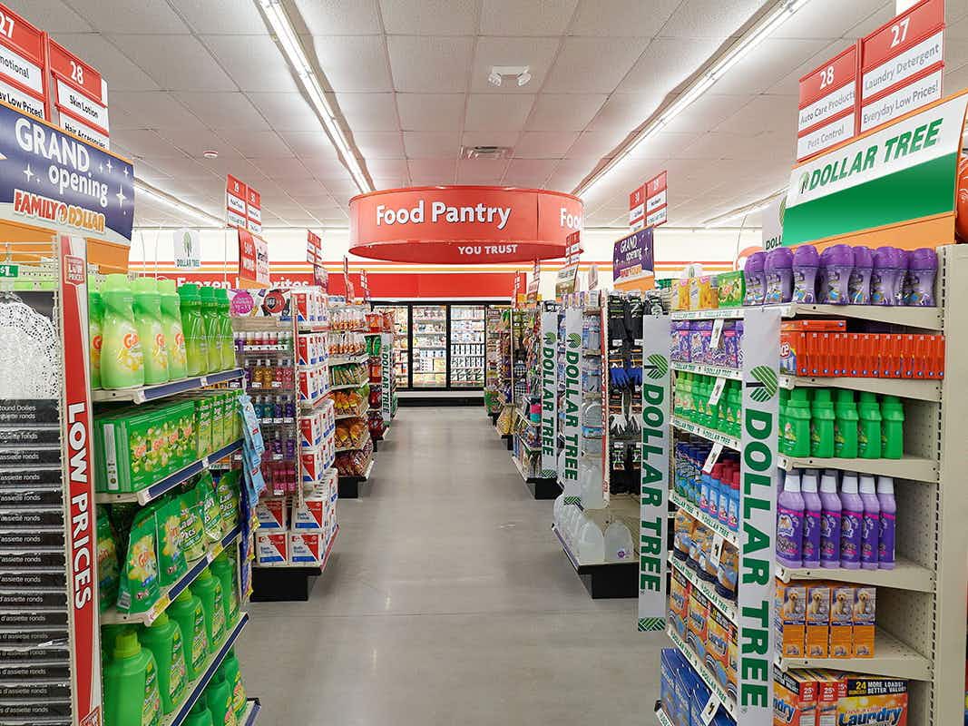 the interior of a family dollar store